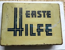 Verbandskasten Metall, Wehrmacht mit Anleitung und Verbandsmaterial