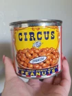 Vintage 1957 Circus Brand Spanish Peanuts Elephant Clown Tin With Lid