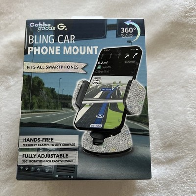 Gabba Good Universal BLACK Bling Car Cell Phone Mount Holder, 360°Adjustable