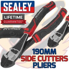 SEALEY Side Cutter Pliers High Leverage 190mm Wire Snips Diagonal Pliers 7.5"