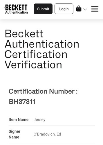 Ed O'Bradovich 1963 Chicago Bears signed jersey NFL Champion Beckett BAS XL Auto - Picture 4 of 4