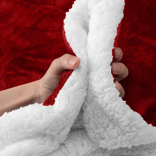 480 GSM Heavy Sherpa Fleece Blanket Soft Warm Sofa Bed Throw Faux Fur Blanket UK - Picture 65 of 132