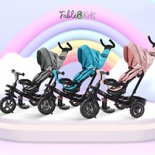 FableKids® Dreirad 5in1 Kinderdreirad Kinder Lenkstange Fahrrad Baby Kinderwagen