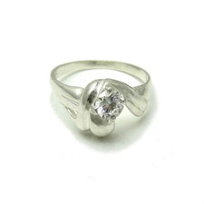 Stylish Sterling Silver Ring Solid 925 With 5.5mm Cubic Zirconia Empress