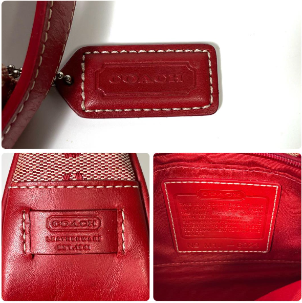 Rare Limited VINTAGE Coach Red Signature One-Shoulder Bag Y2K with
