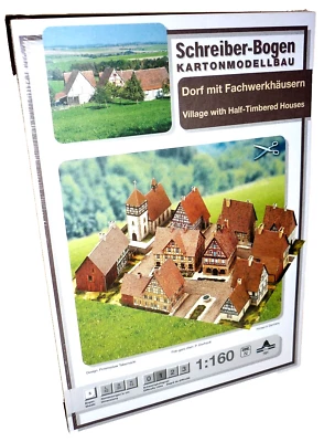 + KARTONMODELLBAU Dorf m.Fachwerkhäusern SCHREIBER-BOGEN 781 Spur N Bastelbogen