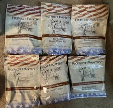 Six Bags Patriot Pantry Mash Potatos,Stew,Pudding,Afredo,Oatmeal Creamy Chicken