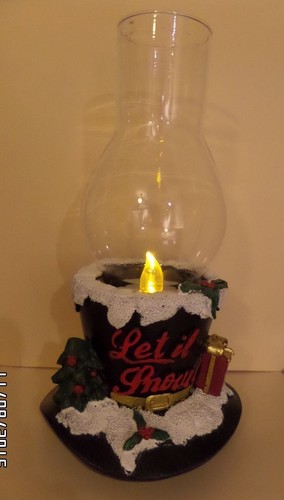 Lighted Holiday Black Top Hat Candle Holder Christmas Table Décor Centerpiece - Picture 3 of 7