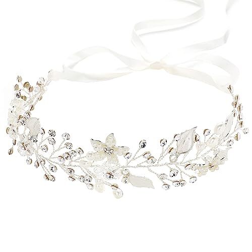 Silver Flower Girl Fairy Crown for First Communion and Special Occasions