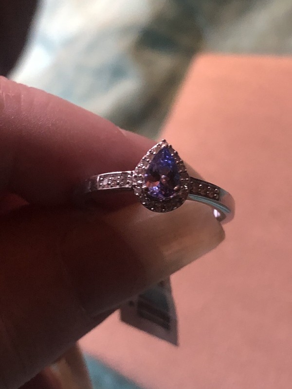 A A Premium Tanzanite, Zircon Ring Platinum Over Sterling Silver, Sizr7, 0.55ctw