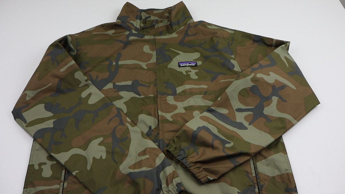 Patagonia Military Woodland Camo Rain Coat Windbreaker Jacket Mens