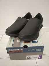 Skechers Mens Size 11- Memory Foam Slip Resistant Work Shoes- Black W23