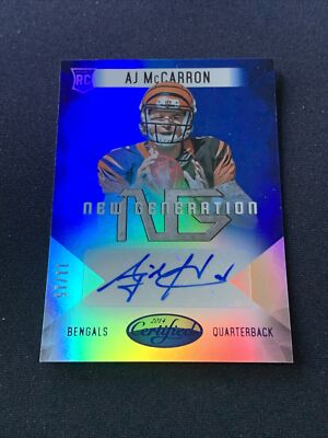 2014 AJ McCarron Panini Certied RC Auto 11/15 New Generation Bengals/Bama