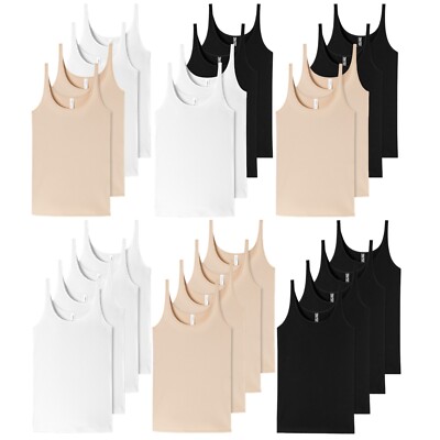 SCHIESSER Damen Tops Unterhemden breite Träger 95/5 Organic Cotton | 4er Pack
