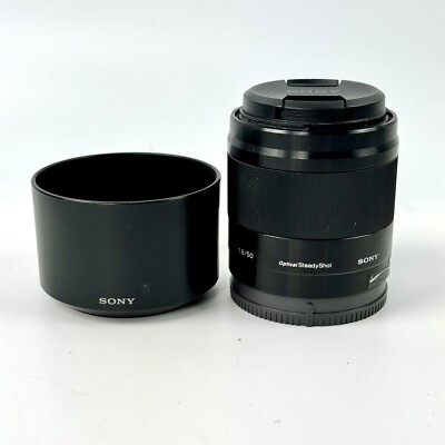 Sony 50mm f1.8 E OSS Lens SEL50F18 With Hood And Front And Rear Caps