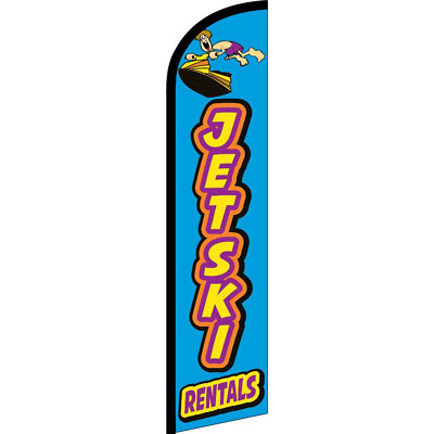 Jet Ski Rentals 2 1/2 ft X 11 1/2 ft Windless Swooper Flag
