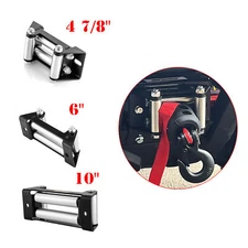 WEISEN Winch Roller Fairlead 4-Way 4 7/8" 6'' 10'' Cable Guide for Jeep Truck