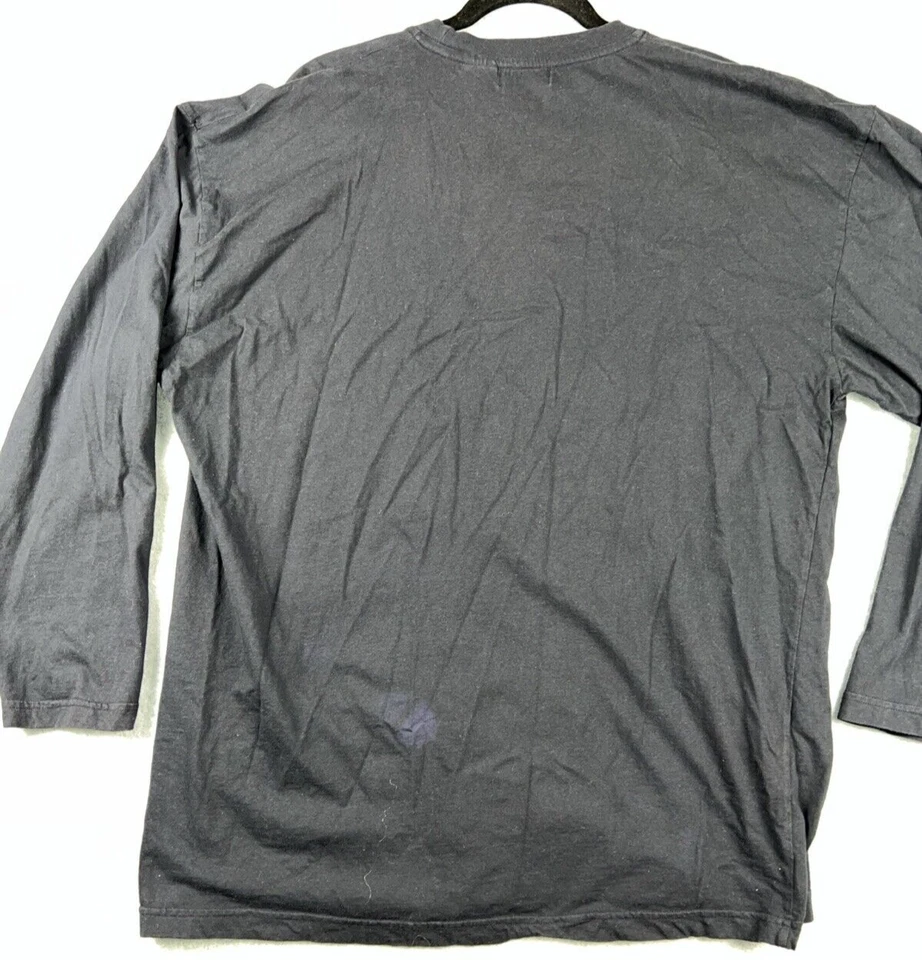 Camisa de pijama suéter de punto 100 % algodón negra manga larga XL de Izod para hombre Foto 4 de 4