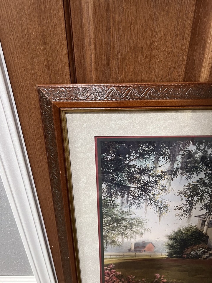 HOME INTERIORS HOMCO FRAMED “SOUTHERN HOME” PRINT SIGNED BY R.C. CARTER