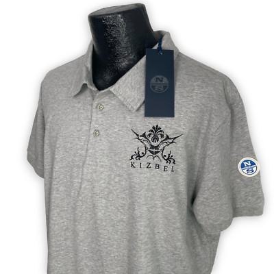 North Sails Mens Polo S/S Shirt 3XL Kizbel Embroidered Light Gray Yacht NEW