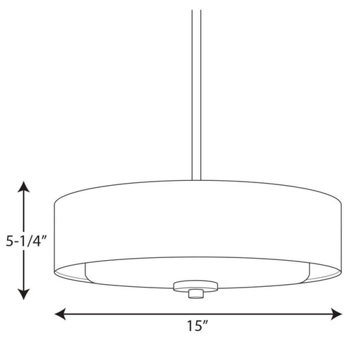 Progress Lighting Semi-Flush Mount Ceiling Light 15" (3-Light) in Brushed Nickel - Picture 9 of 9