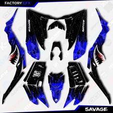 Blue Savage Camo Racing Graphics kit fits Yamaha Raptor 350 04-13 Quad decals