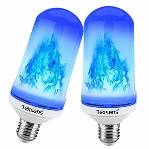 Texsens Led Blue Flame Effect Light Bulbs 4 Modes 2 Pack Blue