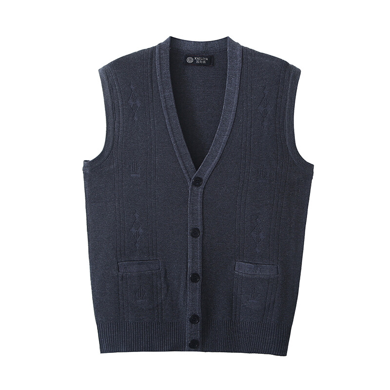Mens Sleeveless Jumper V Neck Button Up Sweater Tank Top Cardigan