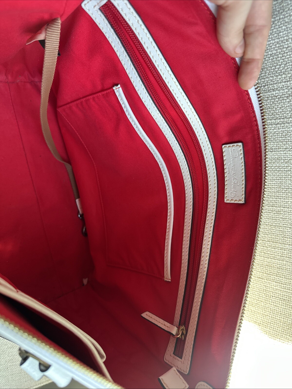 Dooney Bourke Solid White Pebble Grain Leather La… - image 5