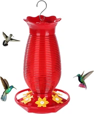 Glass Hummingbird Feeders for Outdoors Hanging, 26 OZ Humming Birds Feeders with