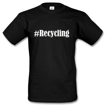 T-Shirt #Recycling Hashtag Raute für Damen Herren und Kinder