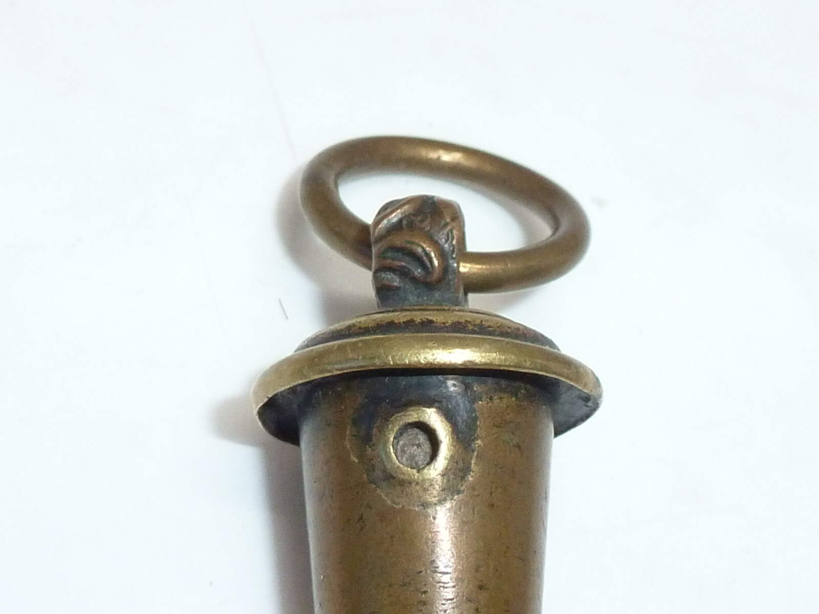 Antique 19th Century Beaufort Whistle Crossbelt Military Officers Brass Conical