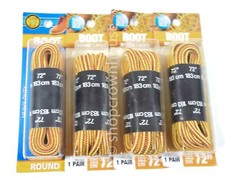 4 Pairs Shoe Gear 72" Round Boot Laces- GOLD/BROWN 30
