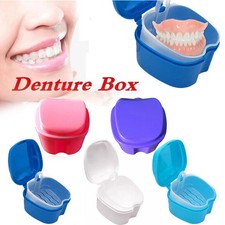 Denture Bath Case Cup Box Holder Storage Soak Container for Travel 3 Colors -