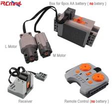 MOC Power Function M L Motor Remote Control 9V AA Battery Box Building Block