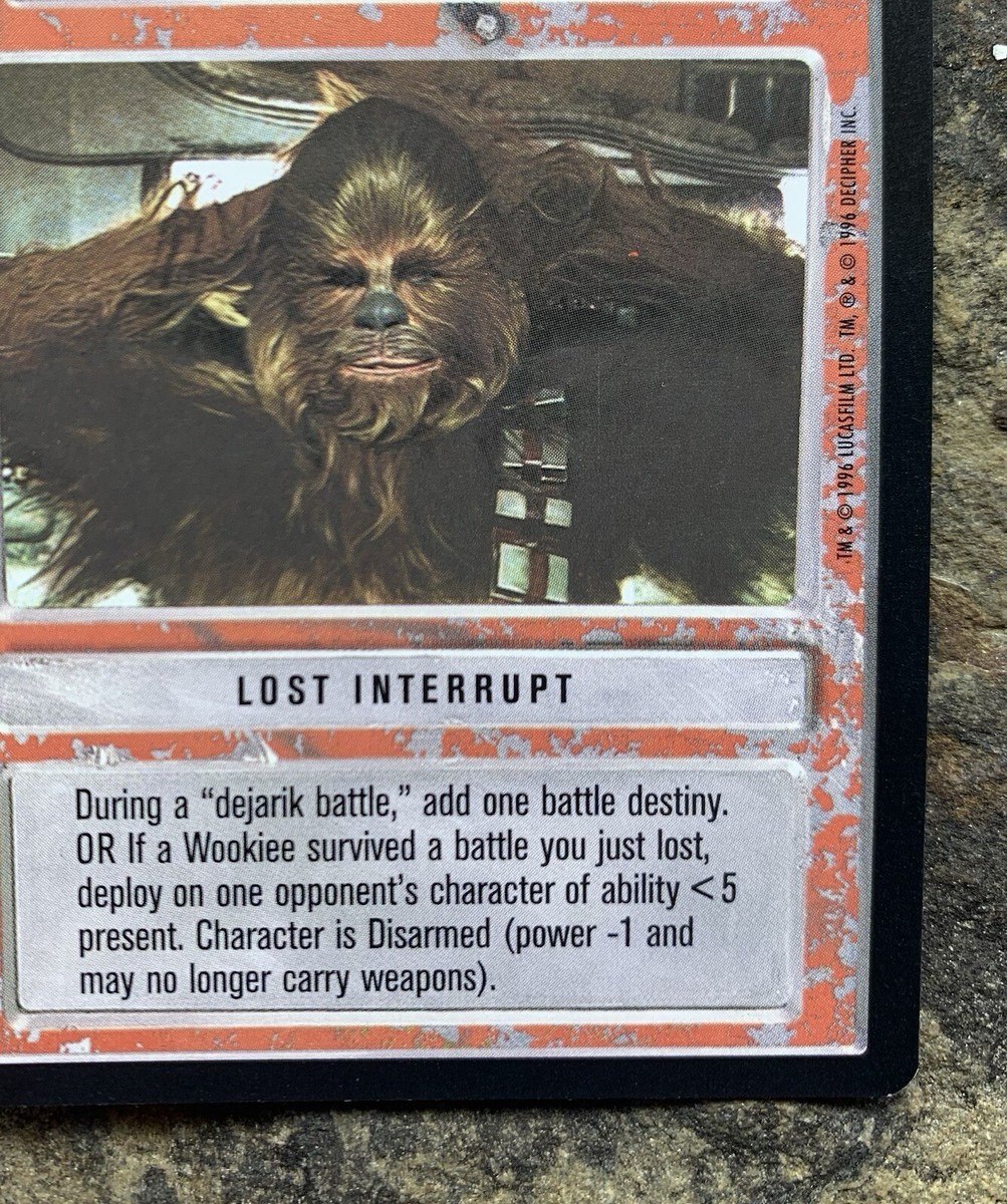 Vintage Star Wars CCG Let The Wookie Win Card. 1995 First Edition