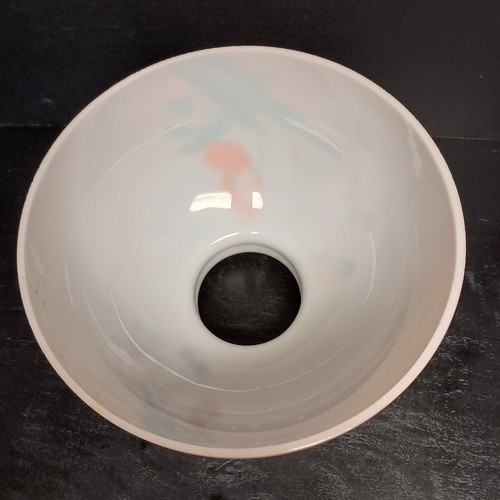 Paralume lampada olio vintage vetro latte arruffato top farfalla fiore art nouveau - Foto 8 di 11