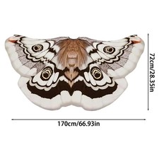 Moth Butterfly Wings Shawl Costume Set with Headband and Face Cover Coffee Moth
