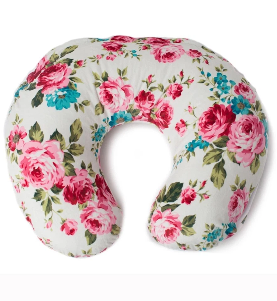 Nursing Pillow Cover for Breastfeeding Pillow , white floral. Kids N' Such - Image 2 of 4