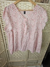 Shein Blose/top  With Small Flowers And Leaves In  4X L