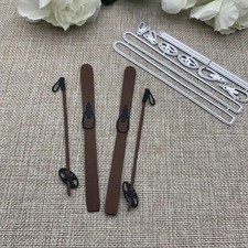 Winter Skis Sky Poles Metal Cutting Dies Scrapbooking Card Making Craft