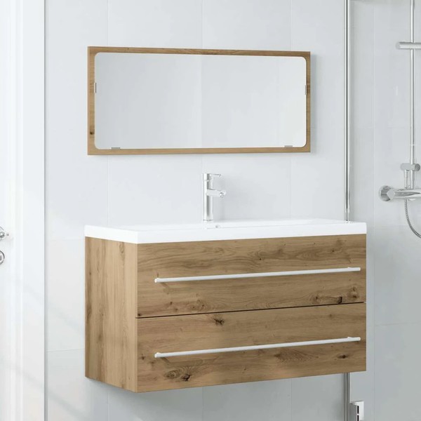 Vidaxl 2-Tlg. BadmöBel-Set Artisan-Eiche Holzwerkstoff Neu-image