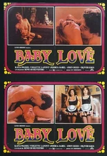 BABY LOVE MANIFESTO CINEMA  1979 EROTICO SEXYENZO SCIOTTI FOTOBUSTA 2PEZZI