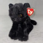 TY Beanie 1996 Coal Cat Plush w/Ribbon Stuffed Animal Vintage Toy VTG Free Ship