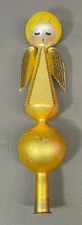 *RARE* Vintage De Carlini Gold Angel Tree Topper, ITALY, 14" H/EUC/FREE SHIP!