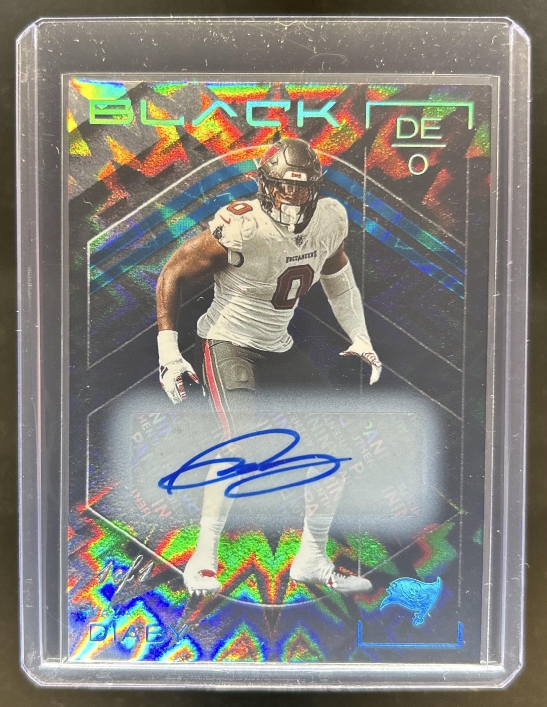 2025 Panini Black YaYa Diaby Auto Autograph Platinum #1/1 Buccaneers view 1
