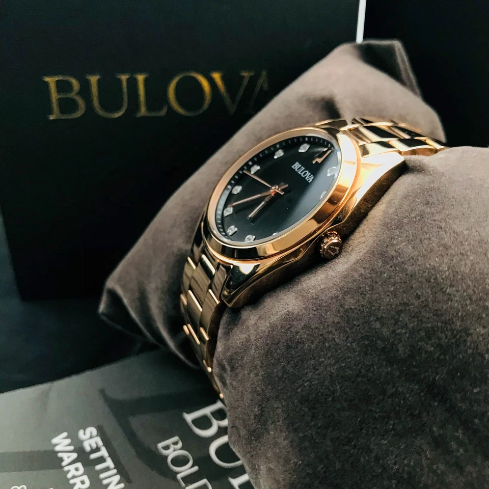 Bulova Surveyor 97P156 Women's Diamond Rose-Gold Tone Gray Dial Steel Watch 31mm - Image 3 of 4