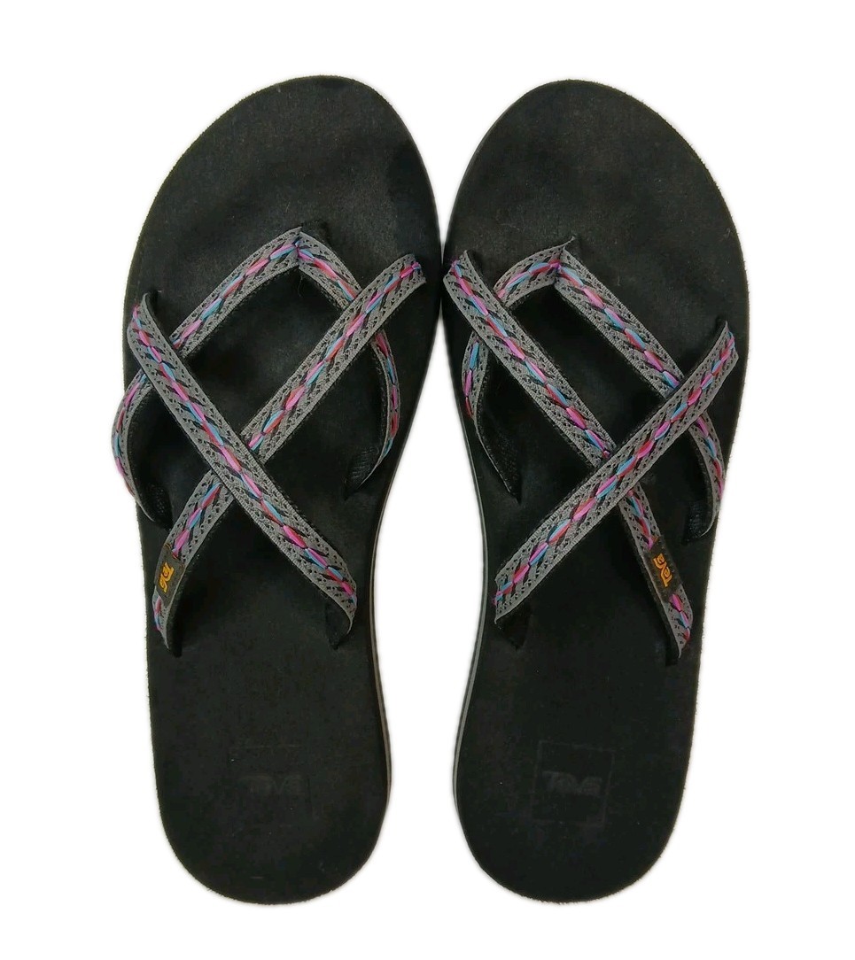 Teva Olowahu Flip Flop Thong Sandal Strappy 6840 Pink Gray Blue Black Size 10