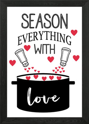 KÜCHE SAISON LIEBE ROT Gerahmtes Wandbild Poster Leinwanddruck Bild
