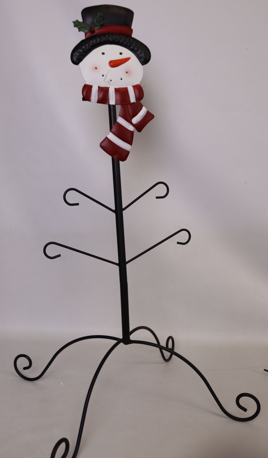 Freestanding Christmas Stocking Holder with Snowman and Twig-Look Hangers